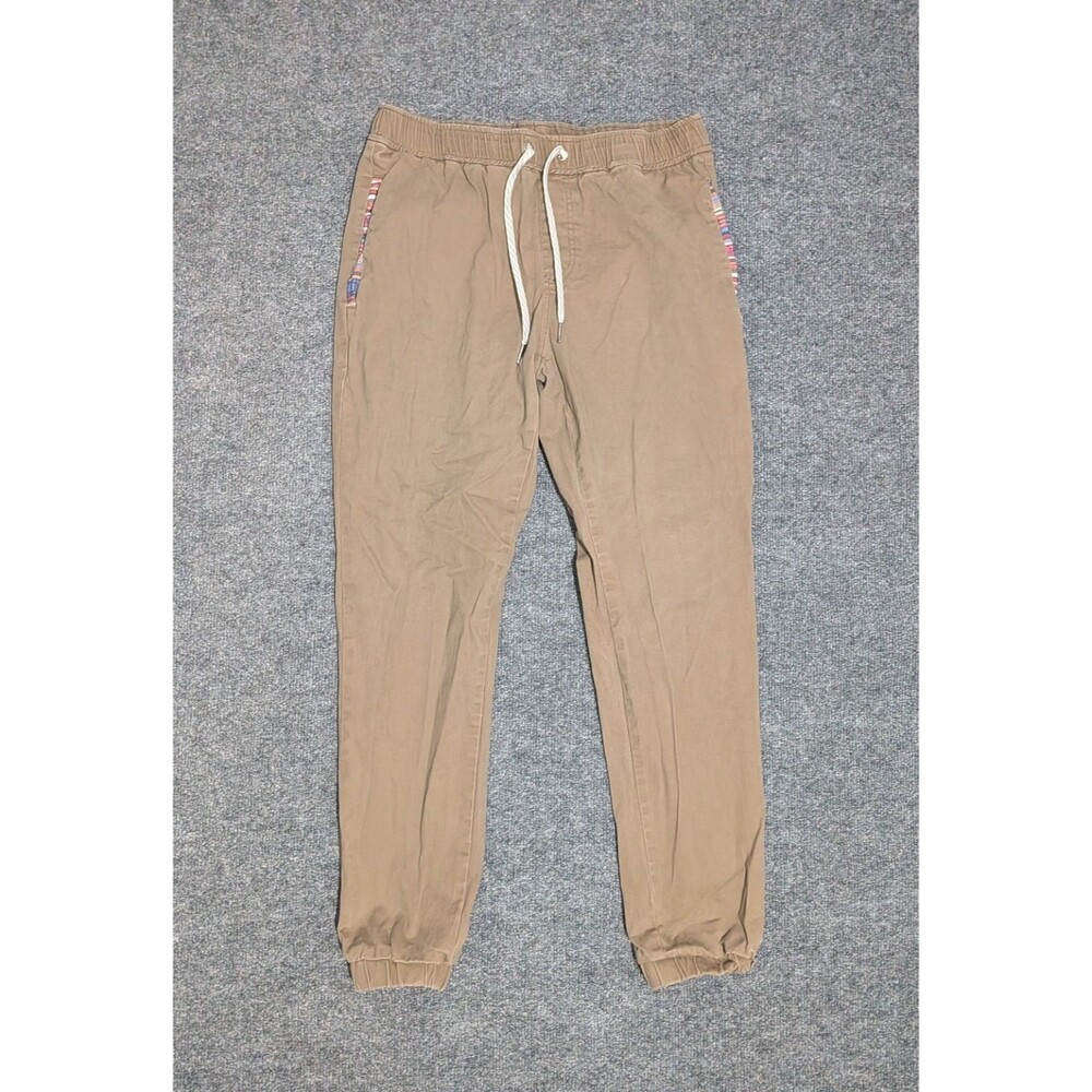 Wowie Jogger Pants Mens Medium Elastic Waist Drawstring Brown